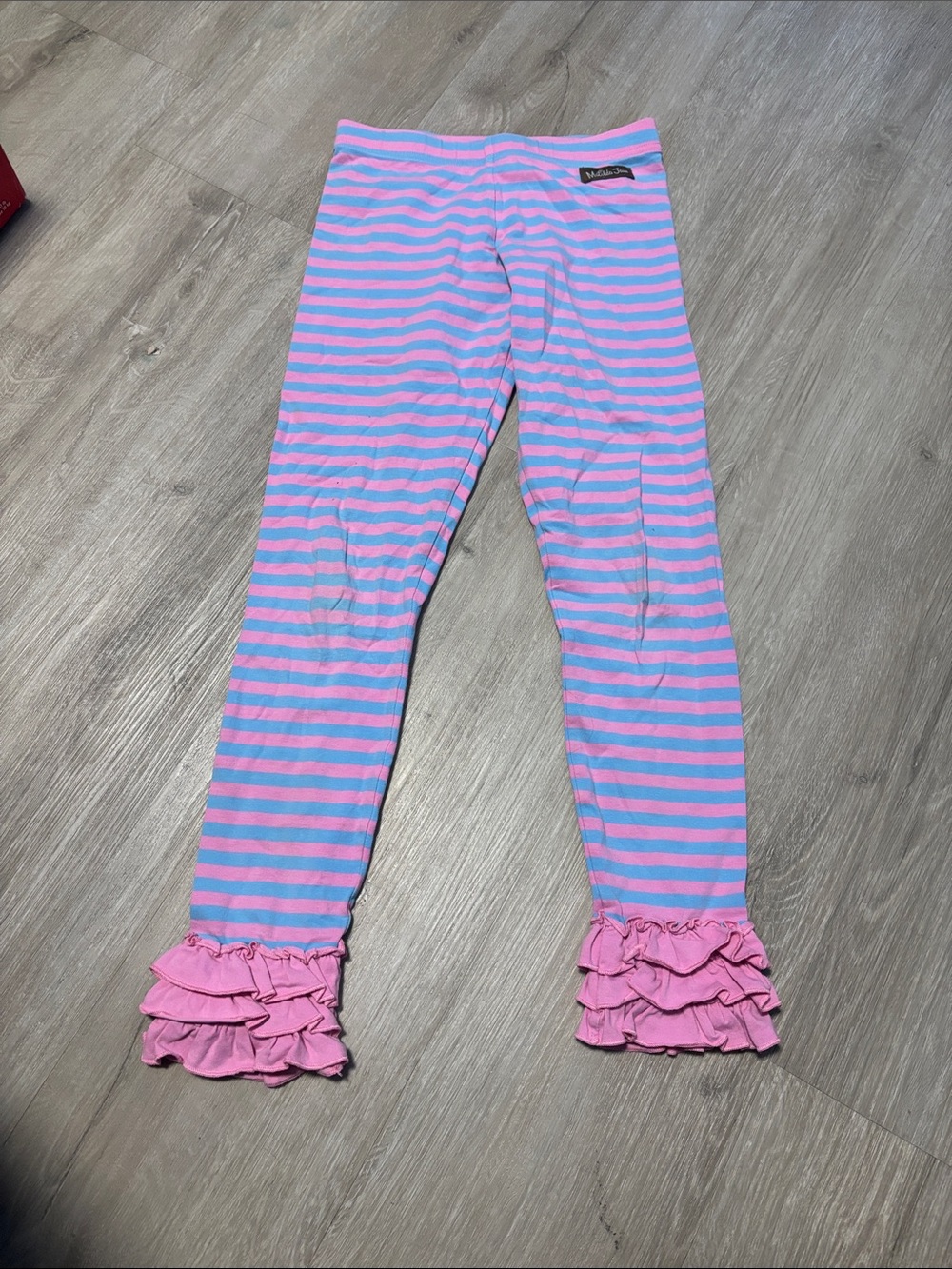 Matilda Jane Pink & Blue Stripe Ruffle Leggings